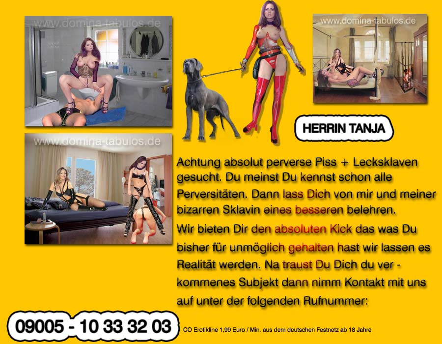 telefonsex domina HERRIN Tanja extrem perverse und bizarre Domina erzeiht Telefonsklaven Telefonerziehung